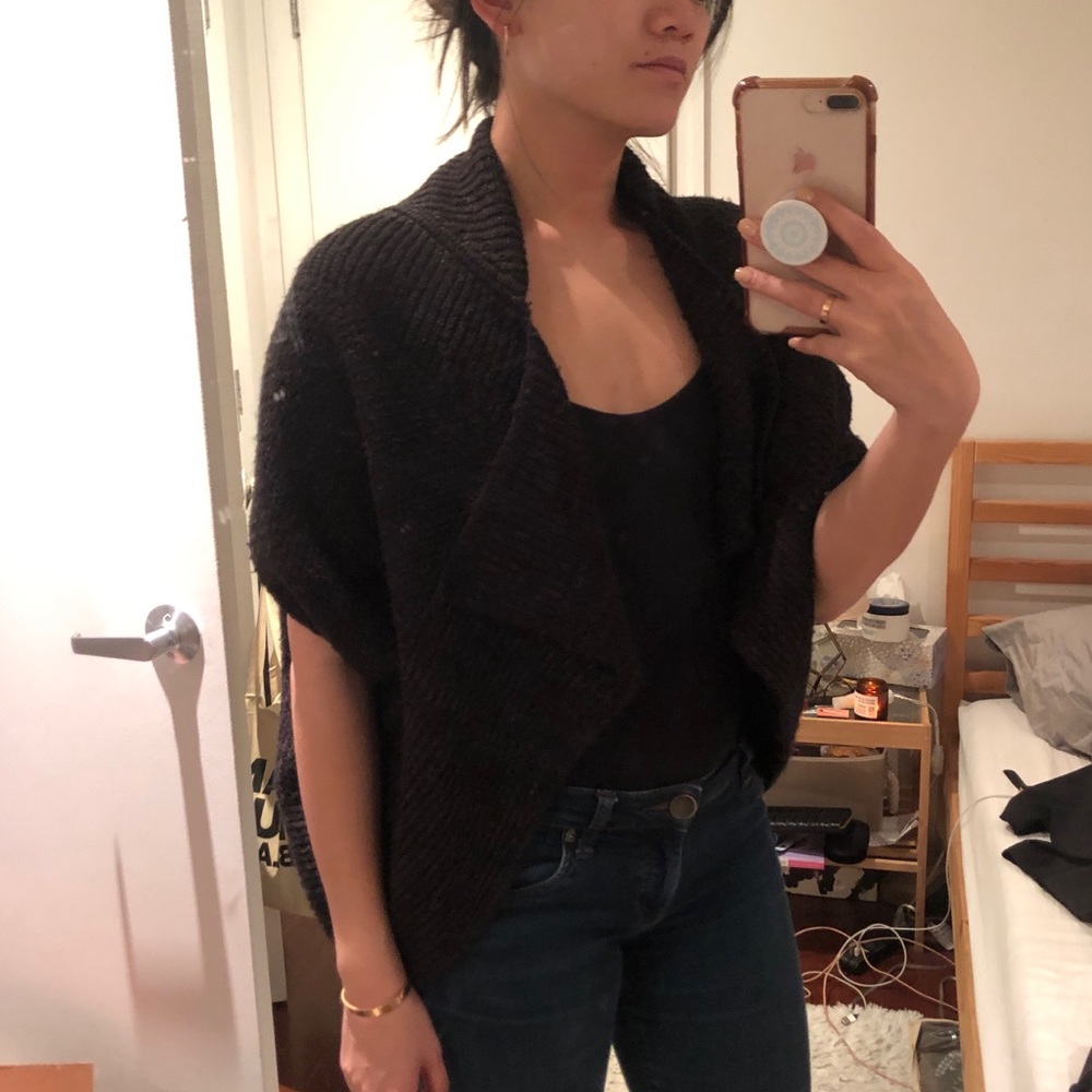 Black knitted cardigan